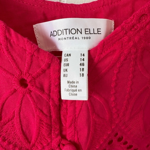 Addition Elle Eyelet Tiered Dress with Front Buttons | Size 14 - Picture 7 of 7